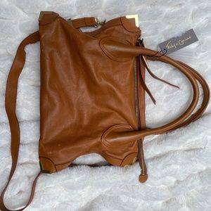 Foley + Corinna framed satchel in whiskey color